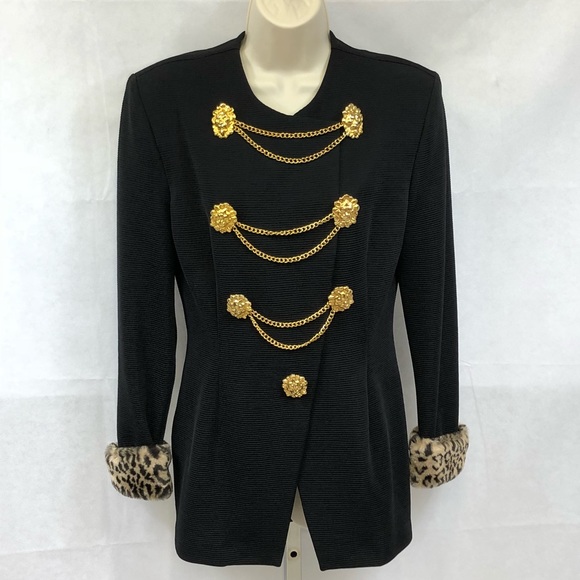 Joseph Ribkoff military 80’s 90’s black jacket - Picture 1 of 8